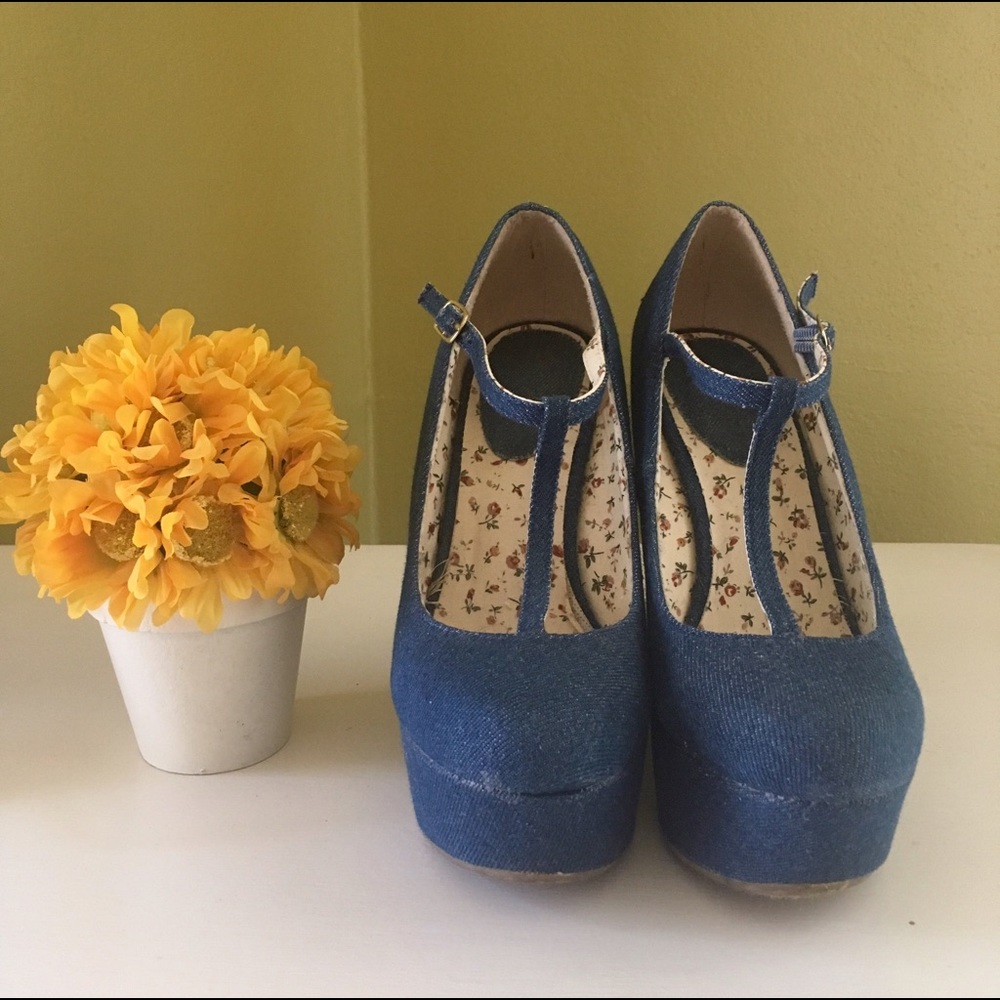 ModCloth denim wedges