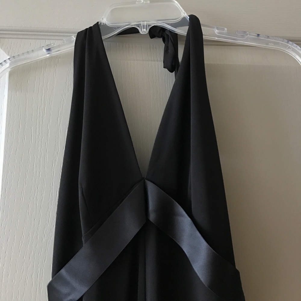 Stunning black BCBG gown with criss-cross tie