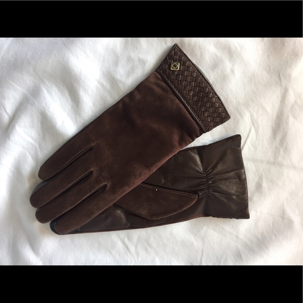 Cole Haan Braided Cuff Suede Gloves