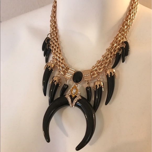 Charming Charlie Jewelry - Gold + Black Tribal Statement Necklace