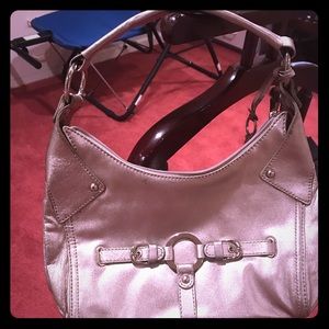 Luce leather silver hobo bag