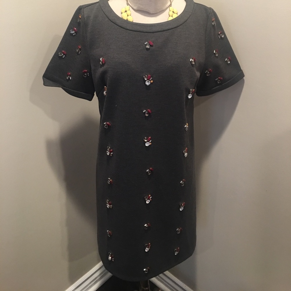 Brand new dress grey dress with rhinestone