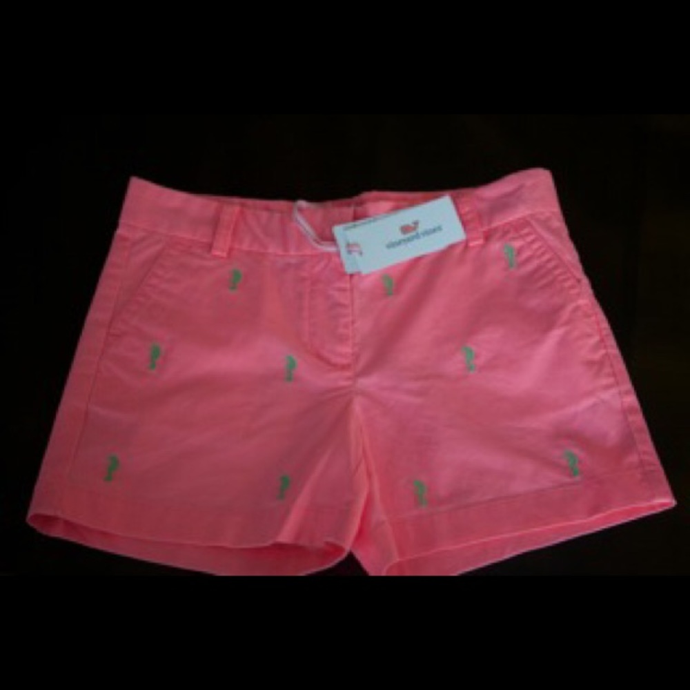 Girls Size 14  Pink Seahorse Embroidered Shorts