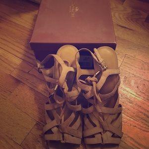 Coach lace up Suede wedges