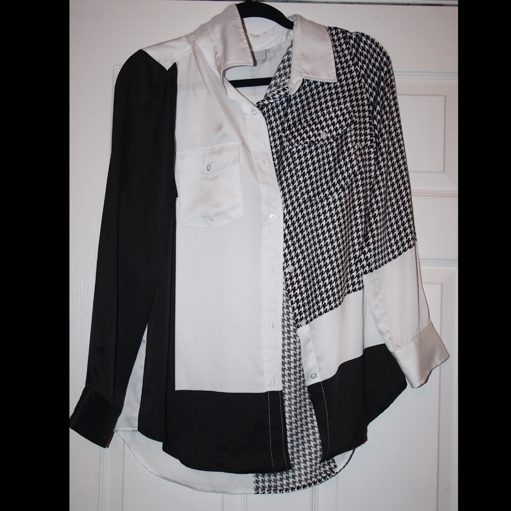 cross patterned blouse
