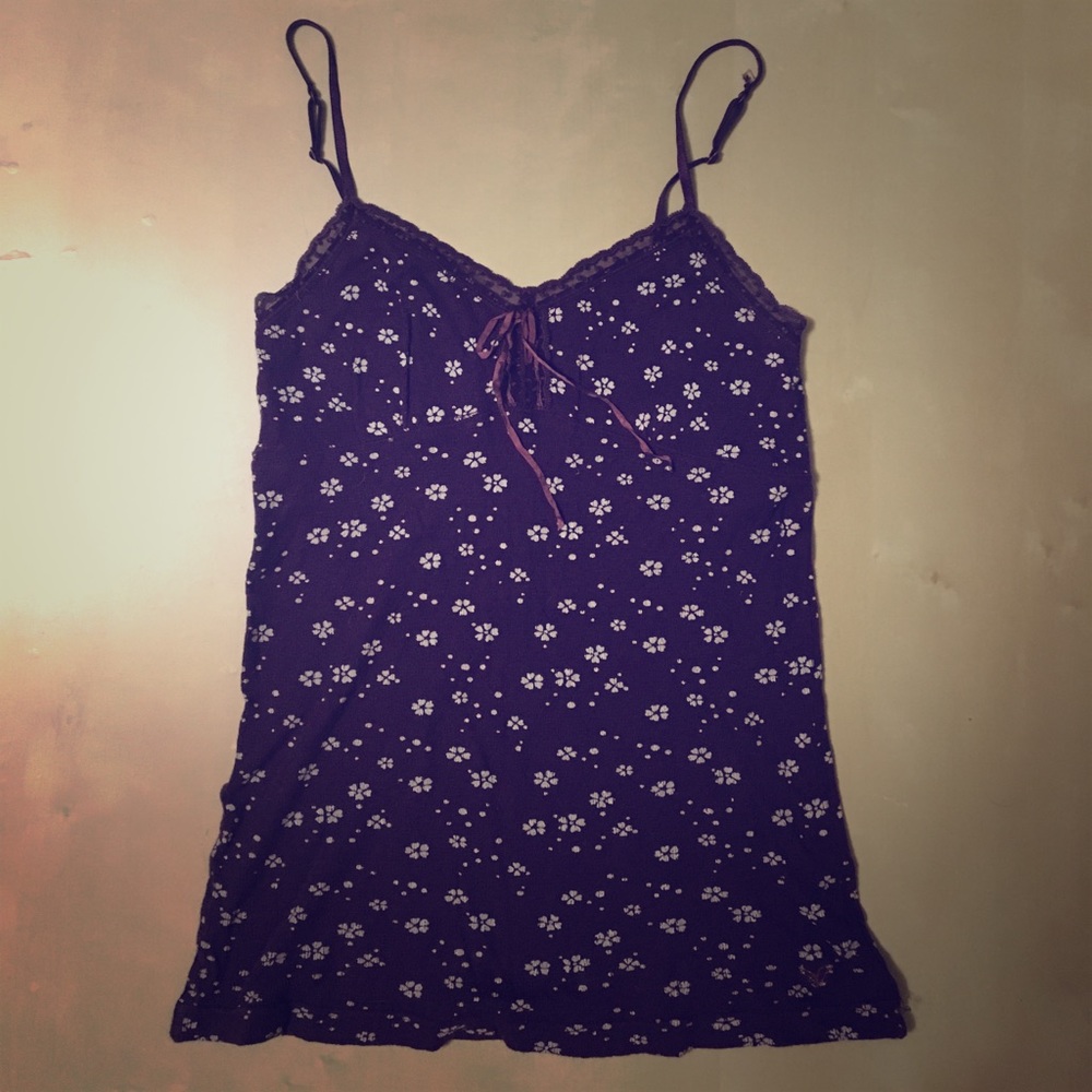 American Eagle Purple Floral Top