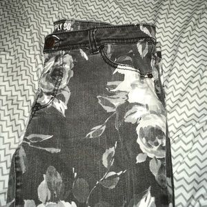 Black & White Floral Skinny Jeans