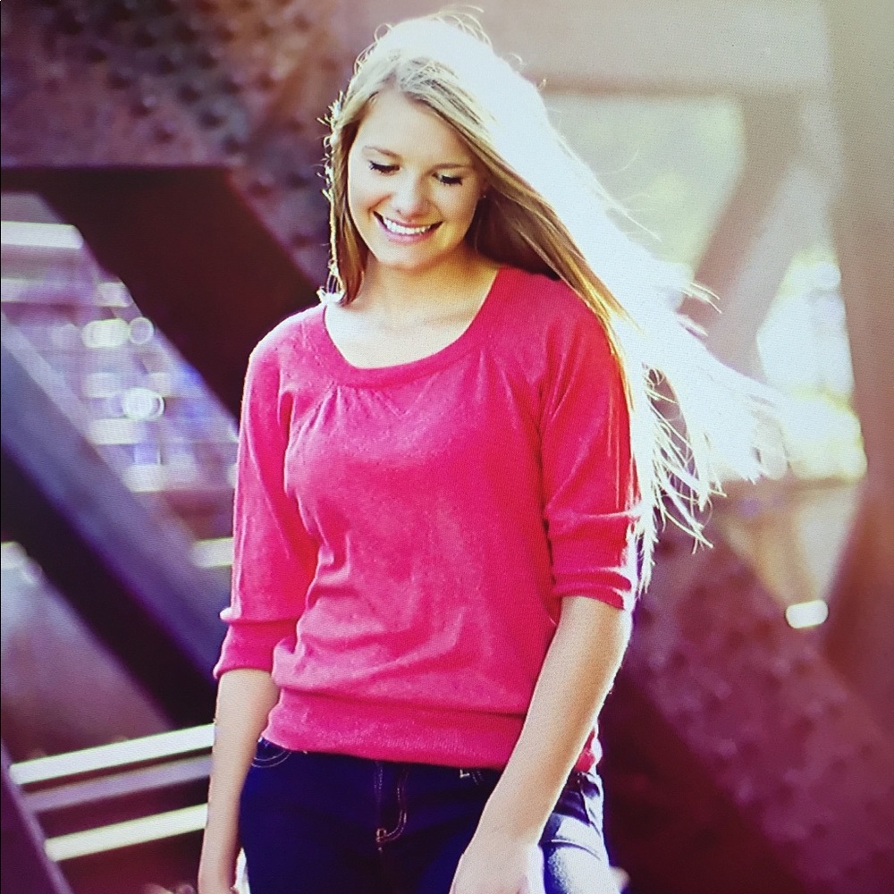 Cherry red scoopneck sweater