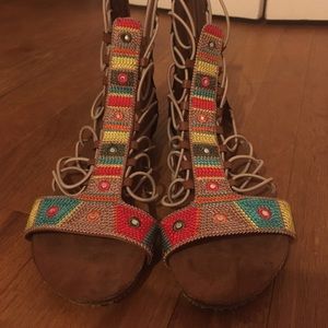 Colorful gladiator sandals