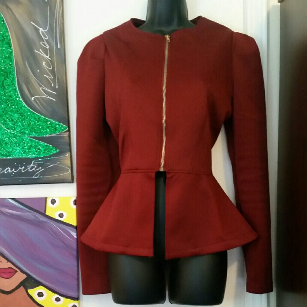 Long sleeve peplum jacket