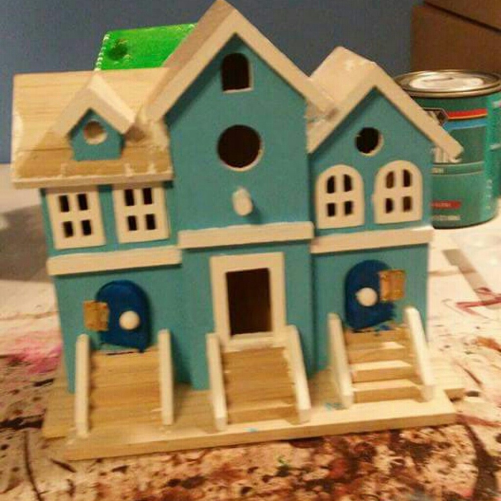 Decorated bird house