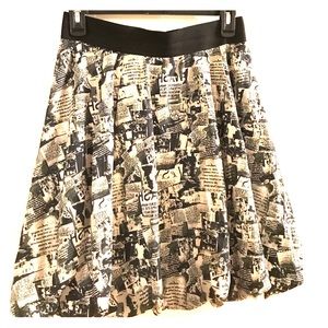 Zara Mixed Print Bubble Skirt with Zipper Detail
