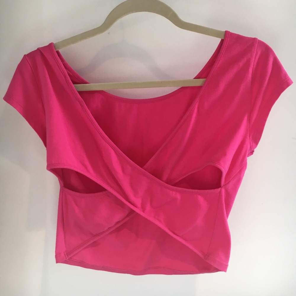 Pink Crossed Back crop top American Eagle