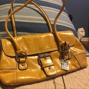 Guano Bernini yellow leather handbag