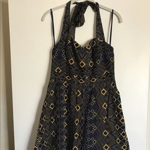 Anthropologie Navy Halter Sundress, Size 8