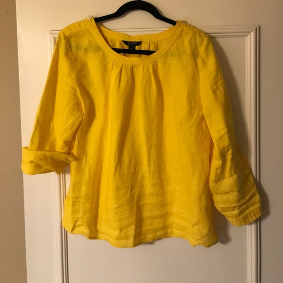 yellow linen top