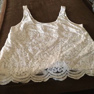 Lace white crop top from hollister