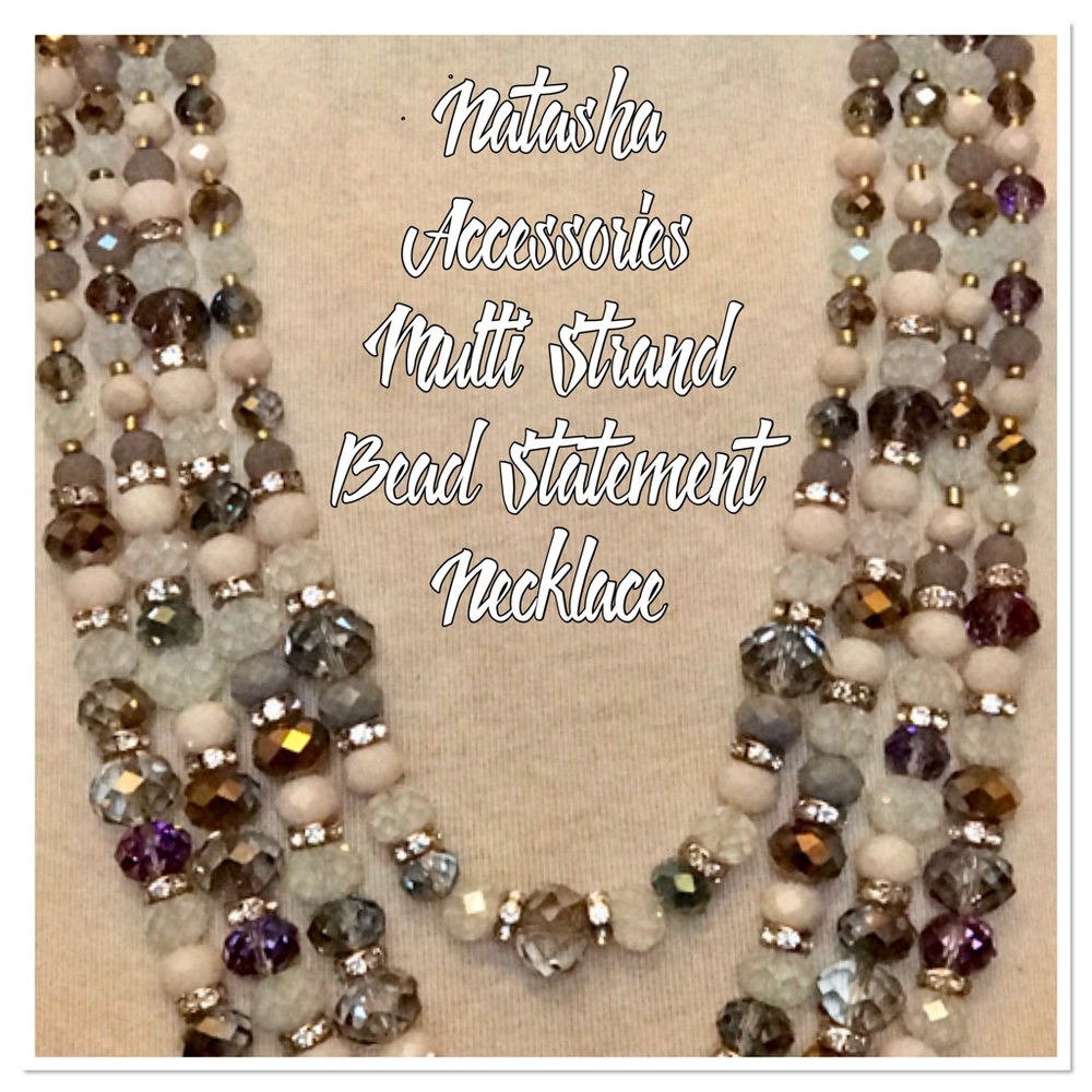 Natasha Multi Strand Beaded Statement Necklace