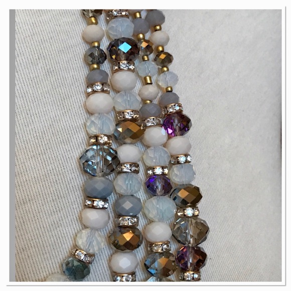 Natasha Multi Strand Beaded Statement Necklace - Picture 4 of 7