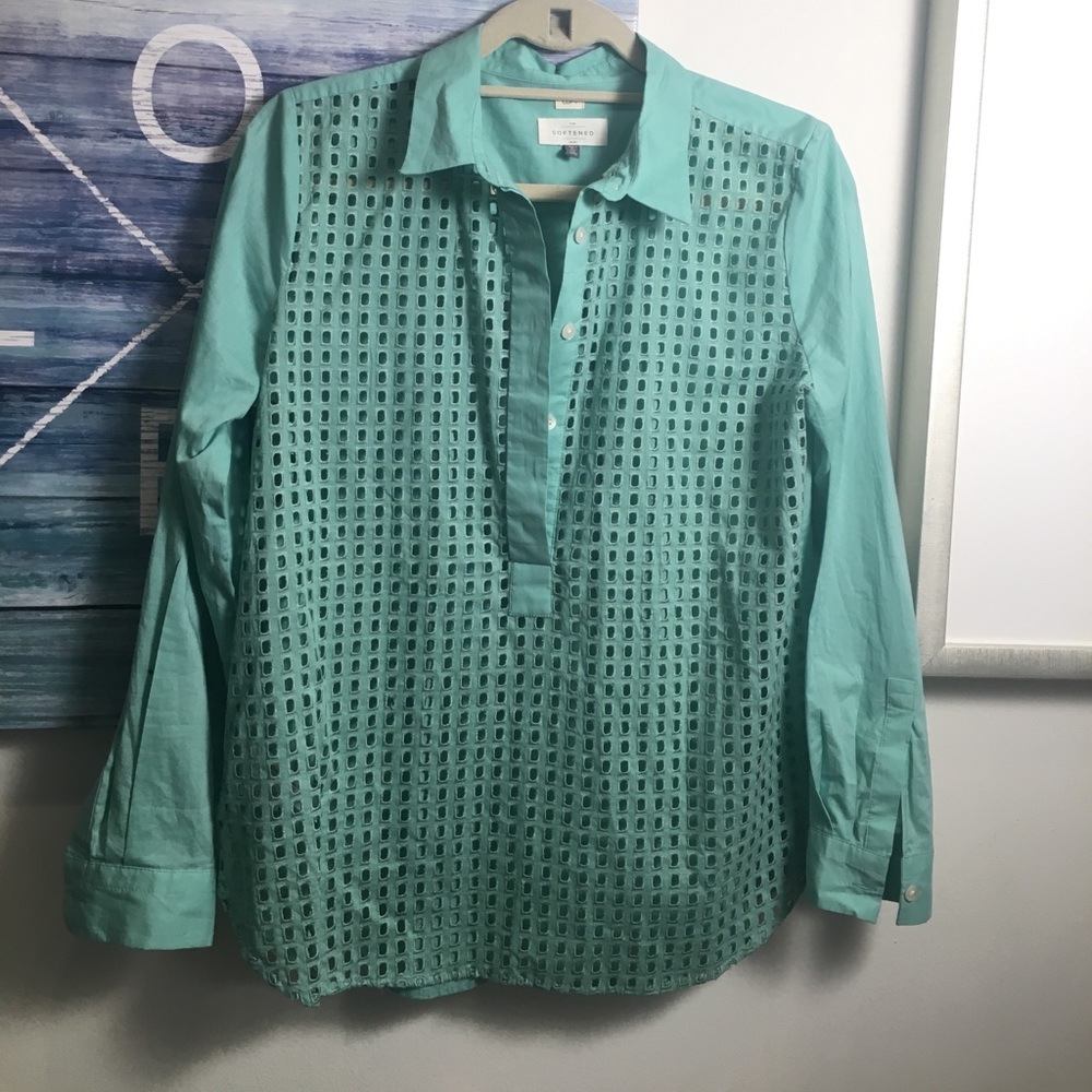 Anne Taylor Loft collared long sleeve shirt