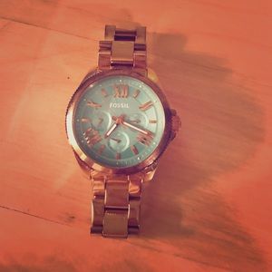 Fossil watch gold and turquoise