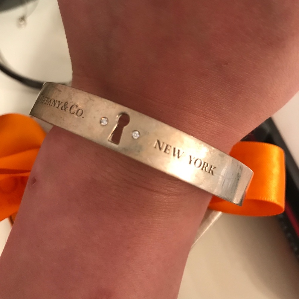 Tiffany sterling silver with diamond bangle