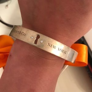 Tiffany sterling silver with diamond bangle