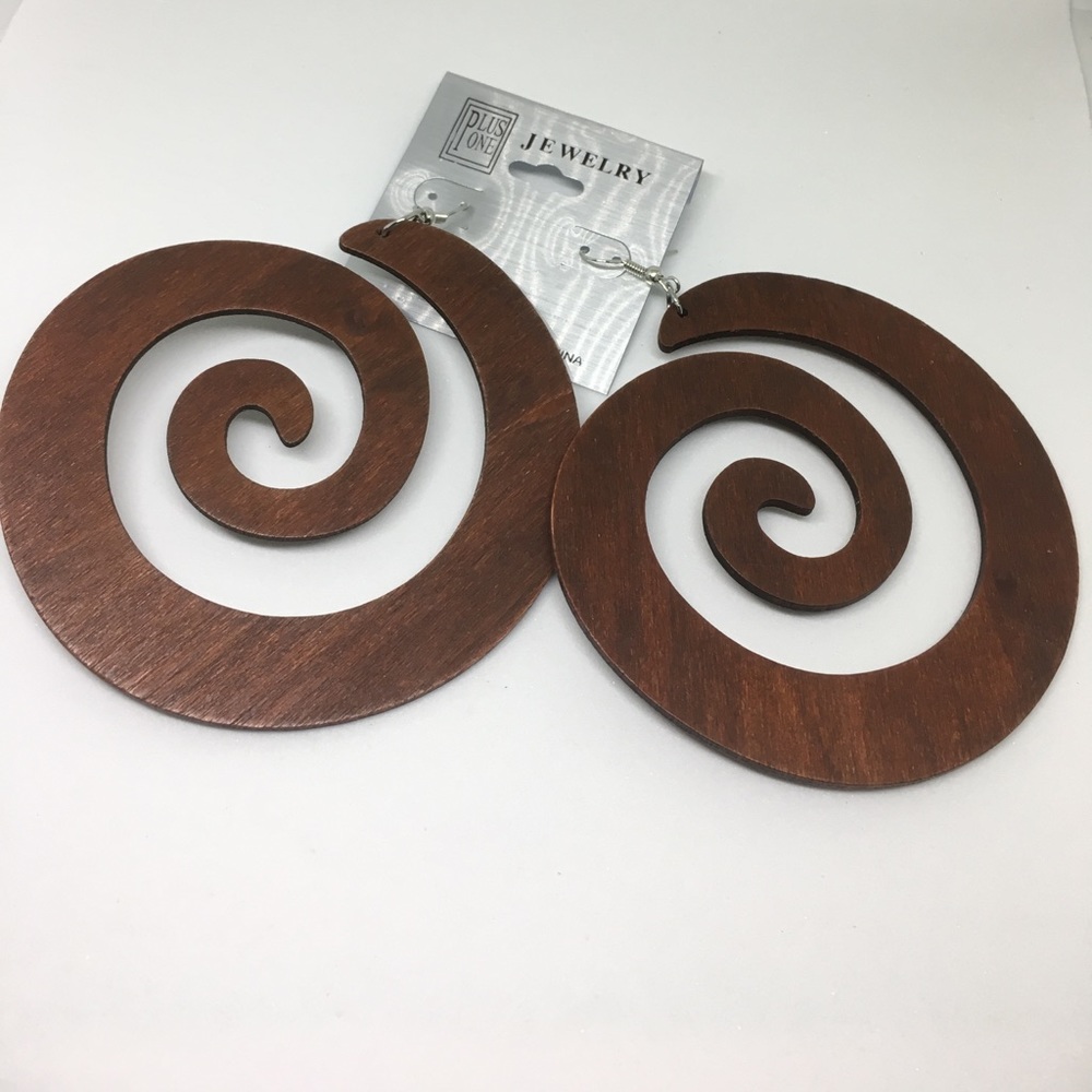 Wood Circular Earrings