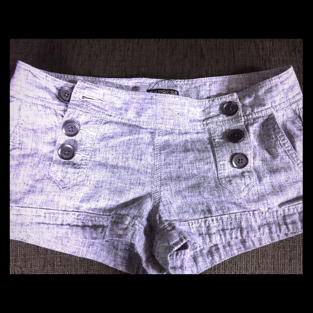3 button low rise express shorts