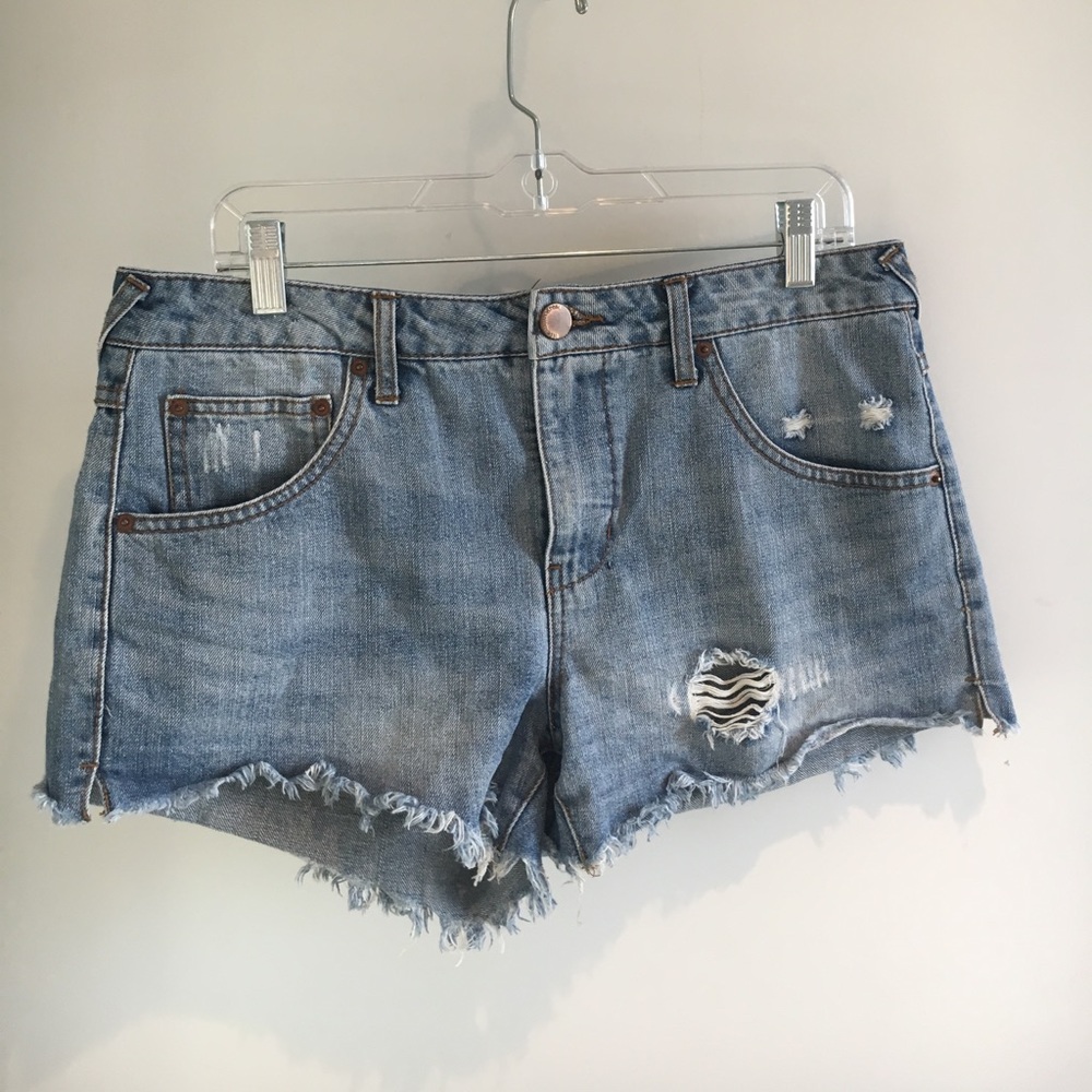Denim cutoff shorts