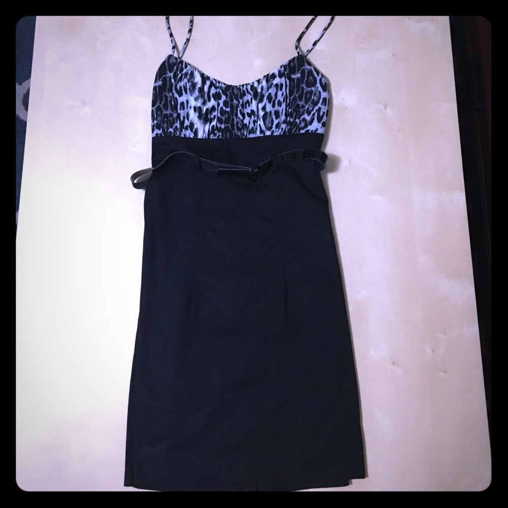 Black Dress With Cheetah Print