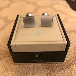 NWT RT by Tateossian Grey Cat's Eye Cufflinks