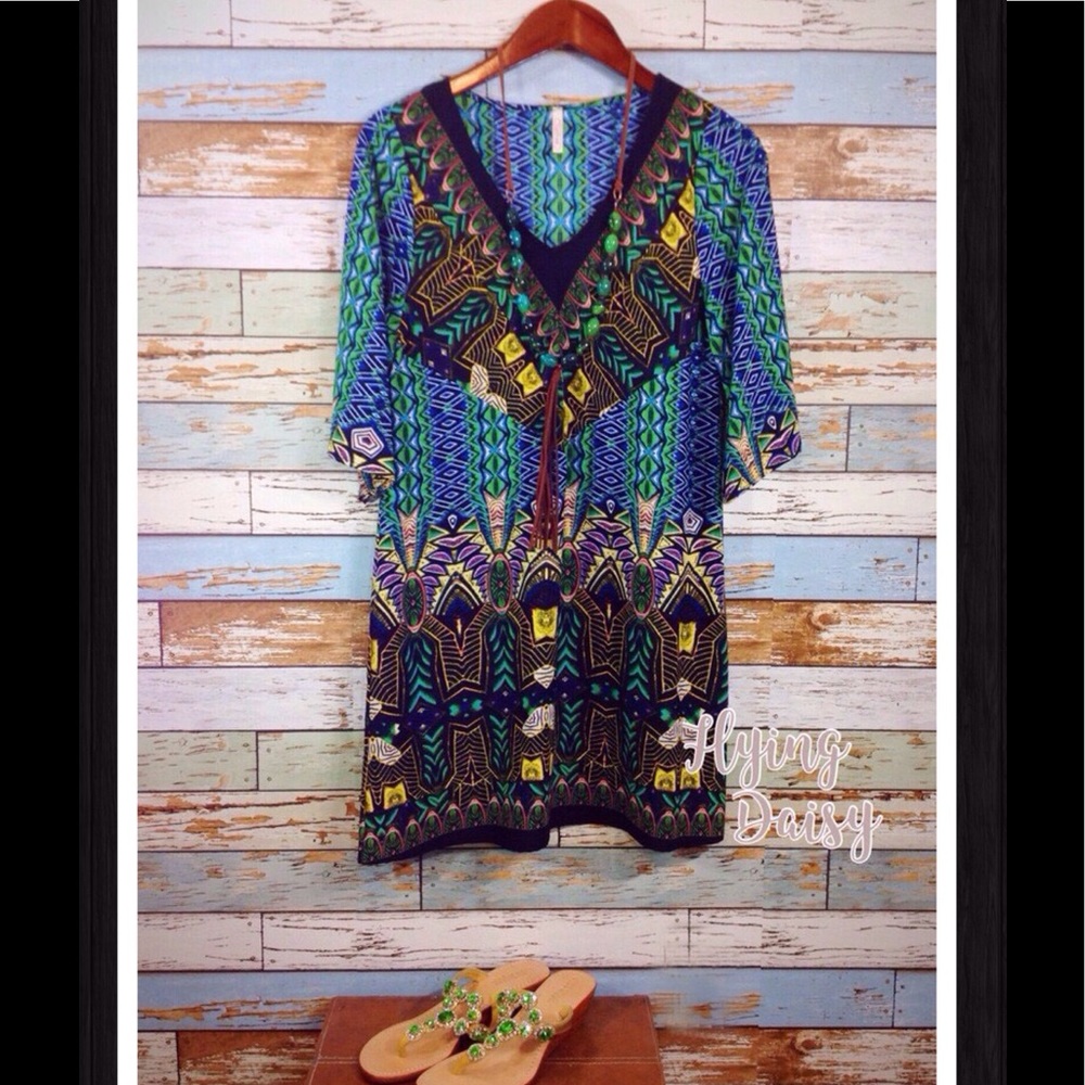 SALE New Tunic Shift Dress Geo Print by Tua