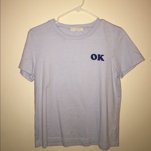 "OK" blue t shirt from Urban Outfitters