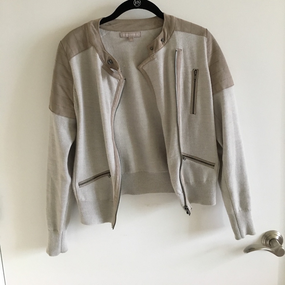 Moto bomber sweater