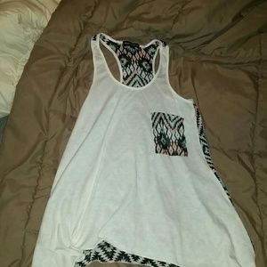 Loose fitting, sparrow tailed tank top