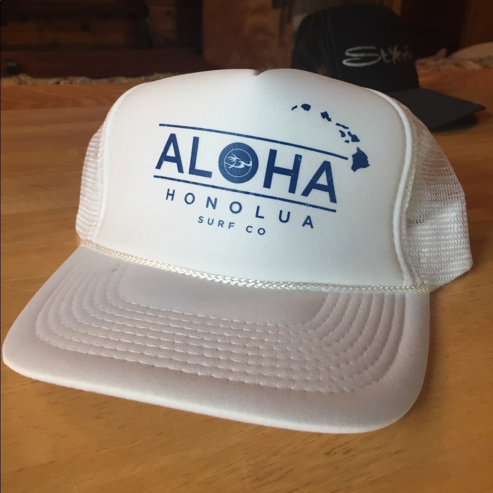 White Aloha Trucker Hat