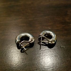 14k white gold hoop earrings