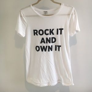 "Rock it and own it" tee