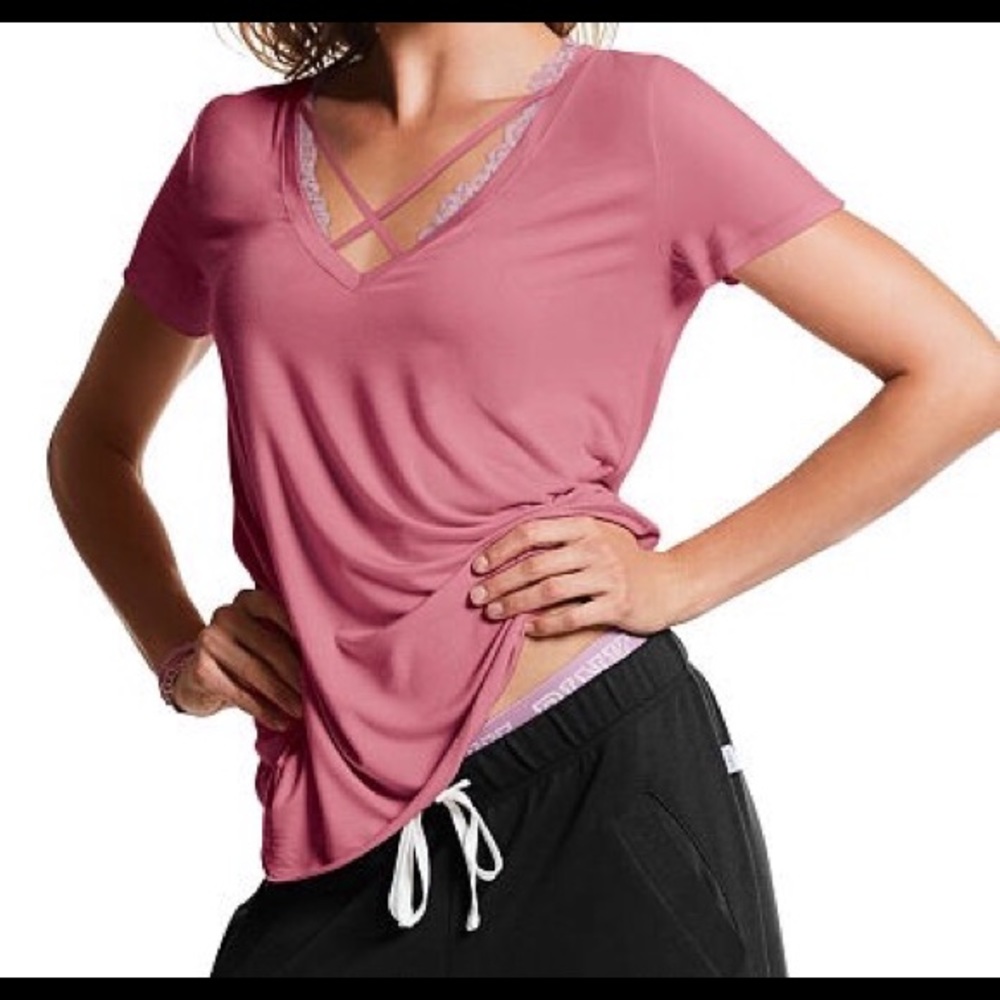 Victoria's Secret PINK super Soft Cross Front Tee
