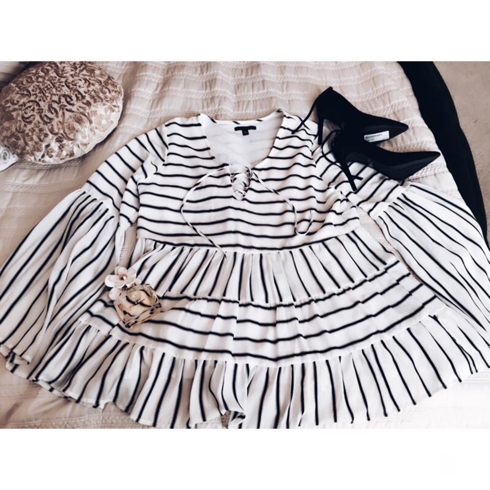 Signature Studio Lace Up Blouse