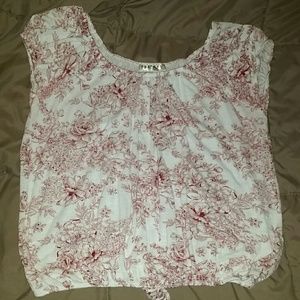 Loose fitting floral blouse