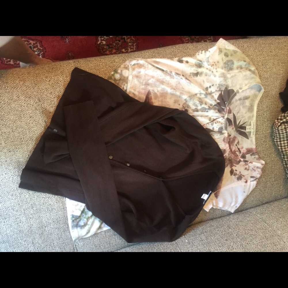 T shirt and cardigan sweater