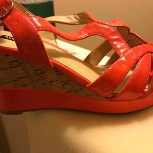 One hour flash‼️sale Orange wedge sandals