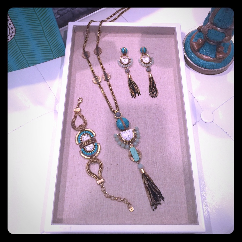 Totem Tassel necklace, bracelet, & earrings