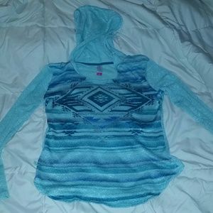 Light blue hooded long sleeve