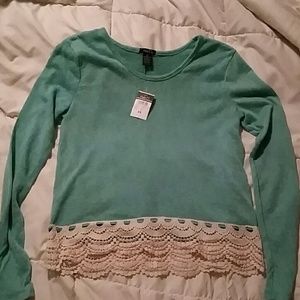 Long sleeve teal shirt