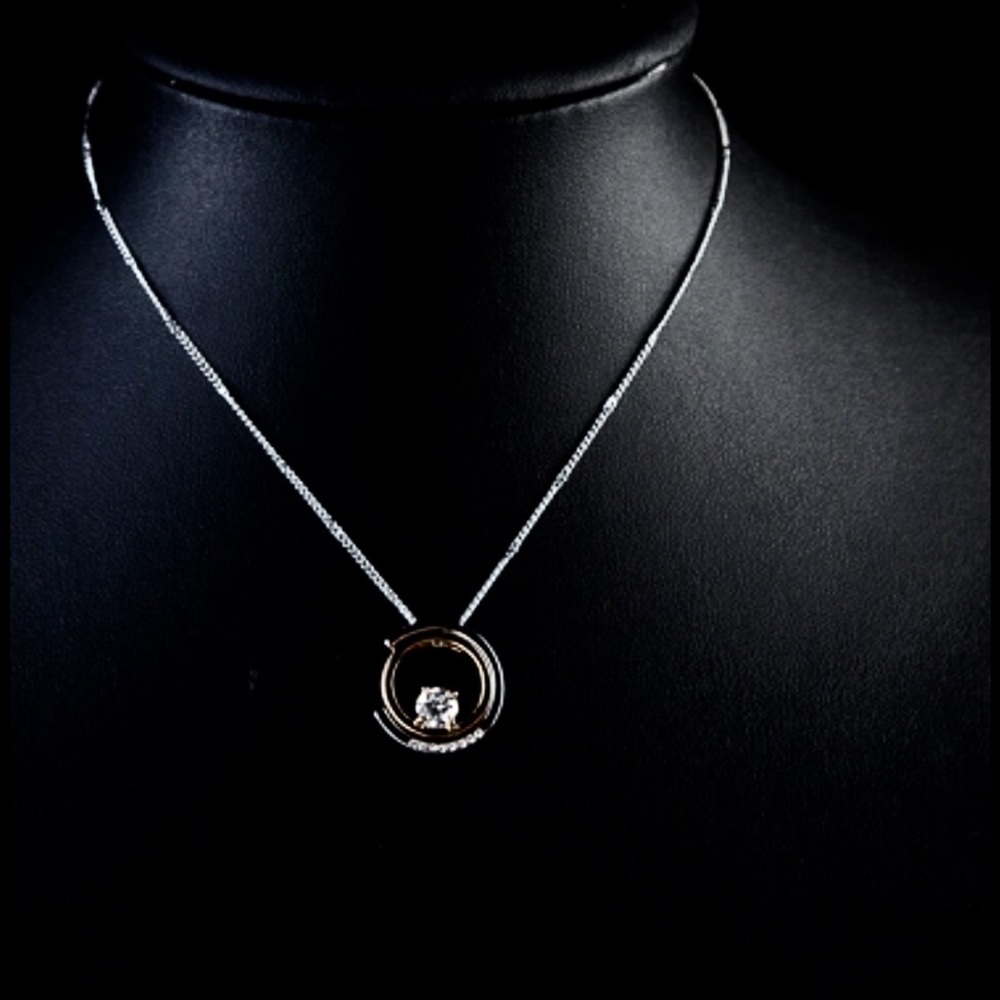 Classic White Gold/goldAustrian Crystal Necklace - Picture 4 of 4