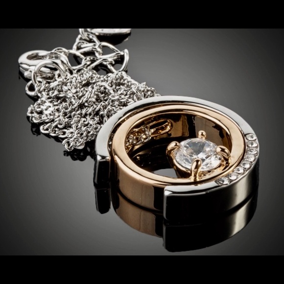 Classic White Gold/goldAustrian Crystal Necklace - Picture 2 of 4