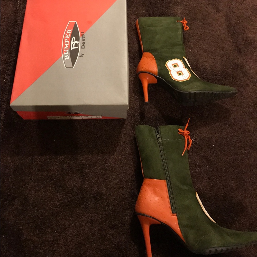 Green Orange Jersey style boot